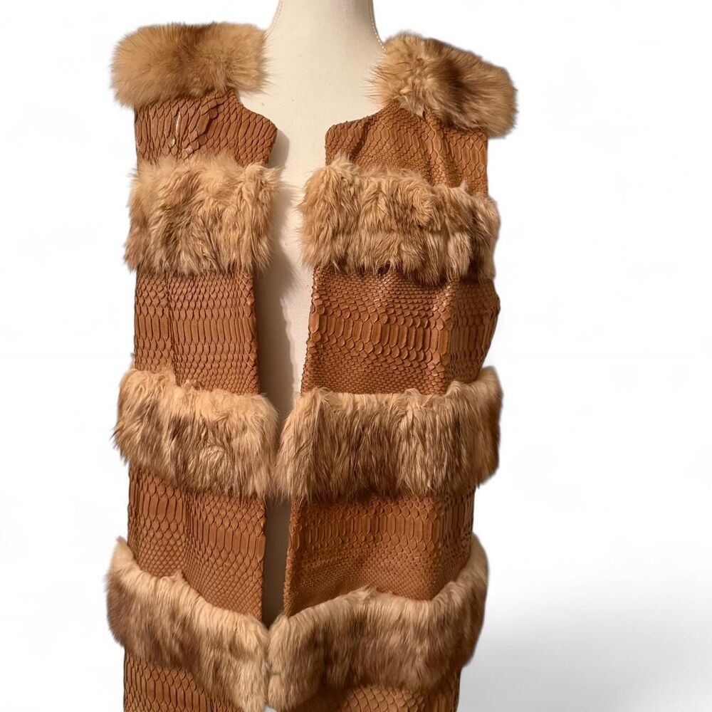 Unbranded Women's Brown and Tan Gilet